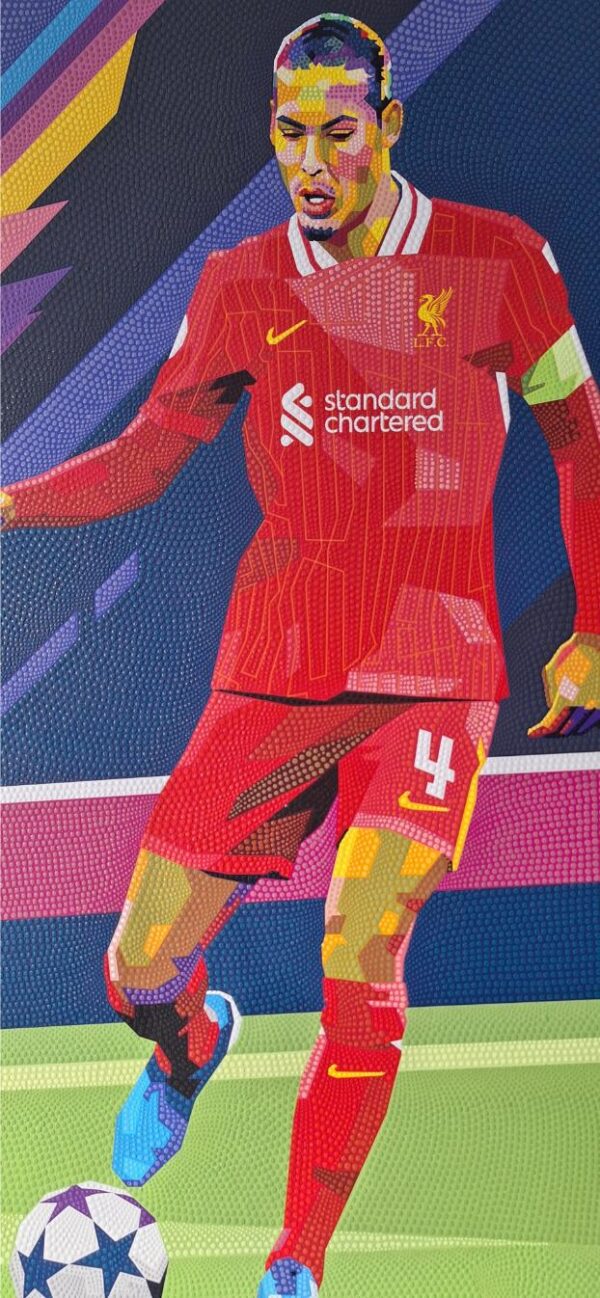 Virgil van Dijk Liverpool 78 x 115 cm origineel