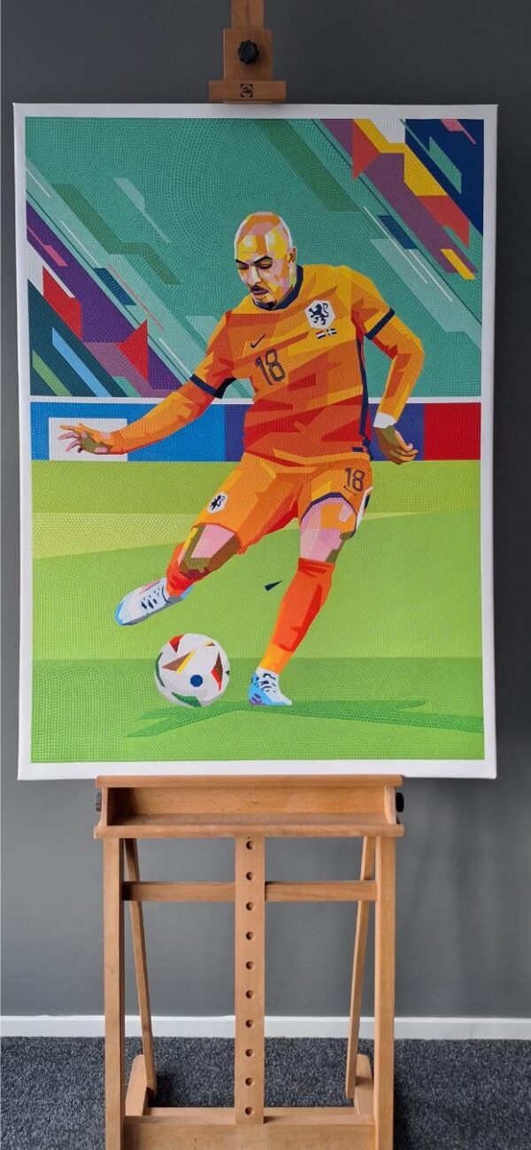 Donyell Malen Nederlands elftal 78 x 115 cm origineel