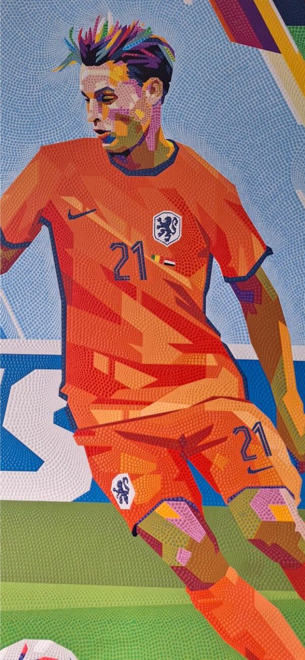 Frenkie de Jong Nederlands elftal 78 x 115 cm origineel