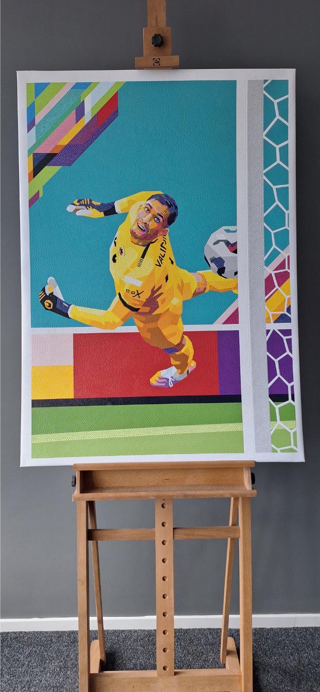 Jari de Busser Go ahead eagles 78 x 115 cm origineel