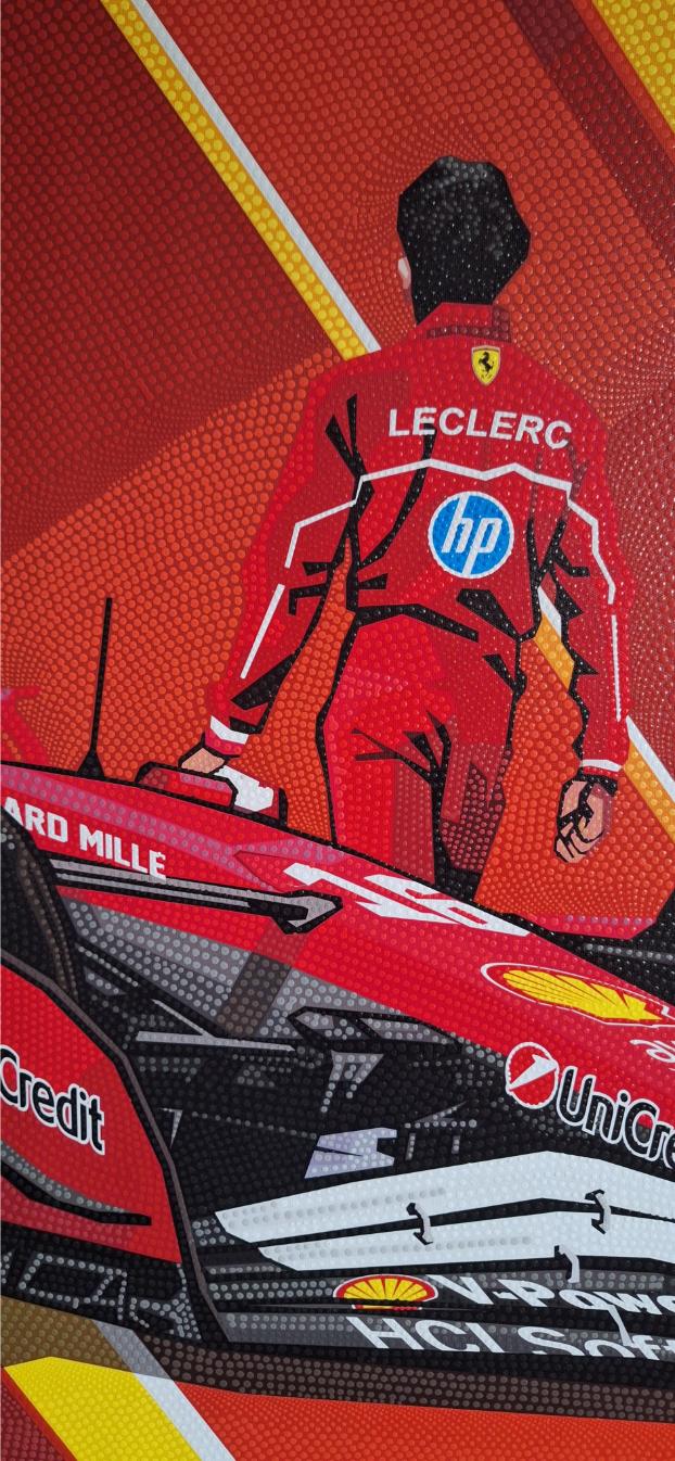 Charles Leclerc Formule origineel 90 x 180 cm
