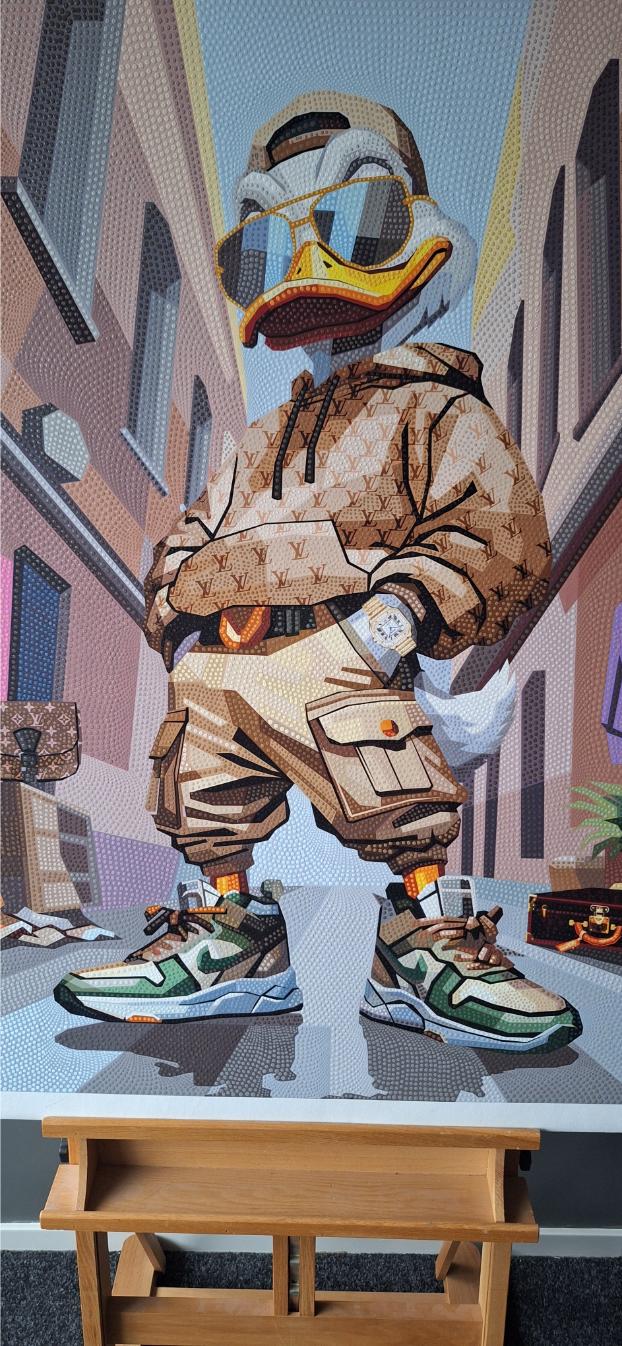 Daffy Duck with Cartier watch original 105 x 105 cm